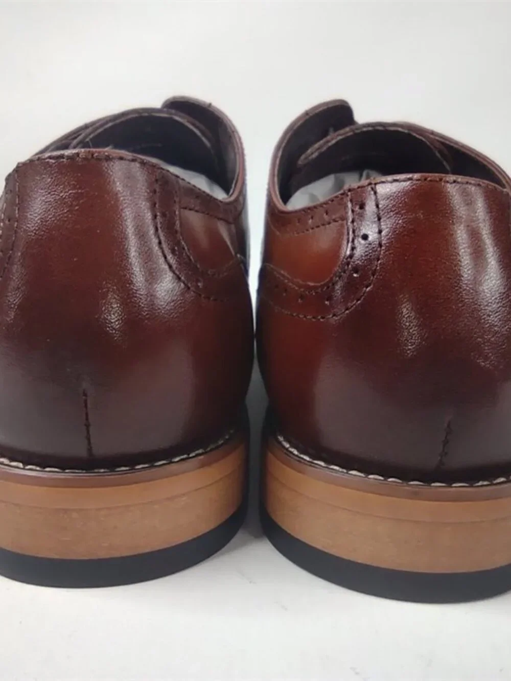 Share *New* Men's Stacy Adams Dunbar Wingtip Cognac Dress Shoes Size 8.5 M